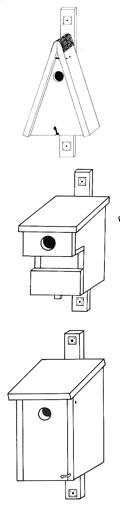Drei Nisthilfen untereinander_SW-Schema